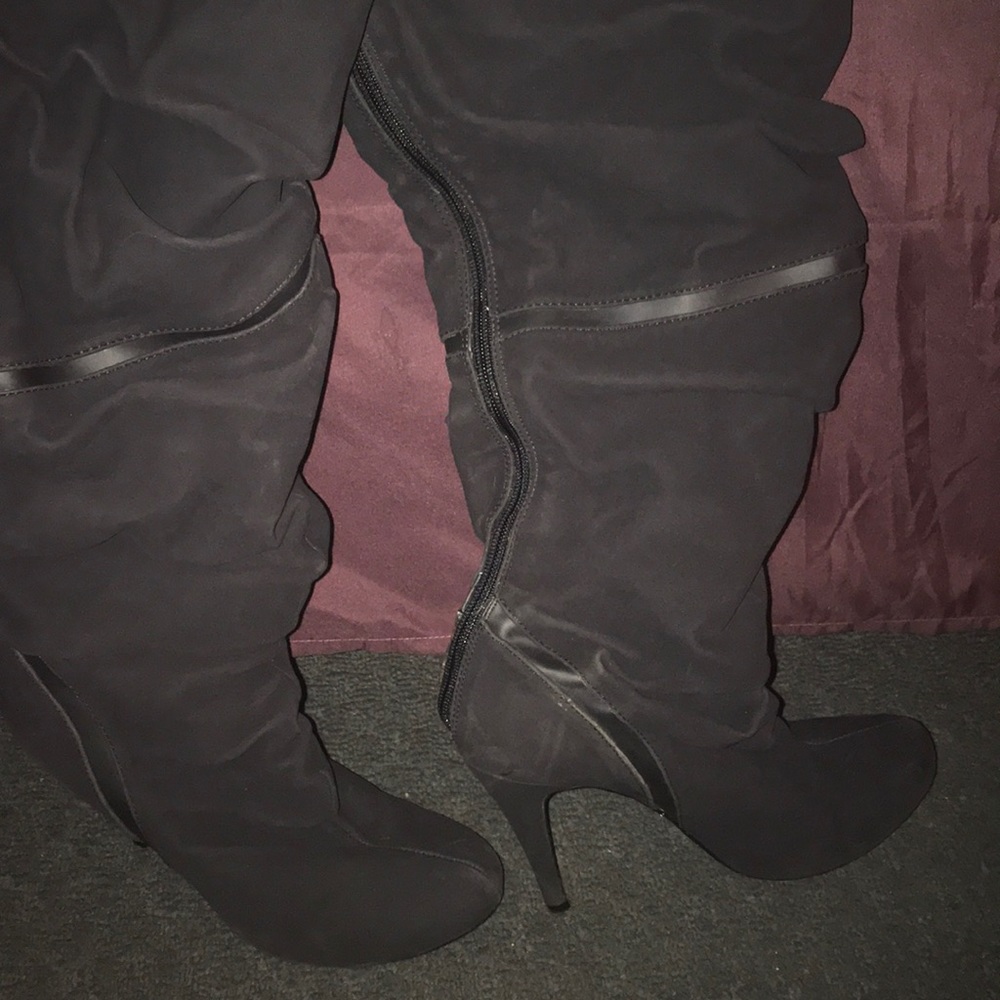 Black high knee boots